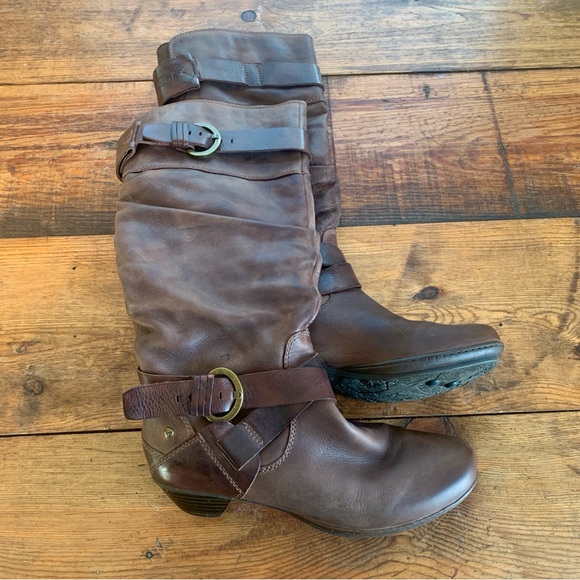 Pikolinos Brujas Buckle Riding Boot Soft Brown Leather Knee High Pull-On✨Sale - Picture 1 of 11